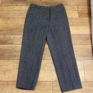 Talbots Women's Black/Gray Tweed Wide Leg Lined Pants Size 12